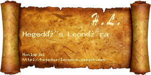 Hegedűs Leonóra névjegykártya