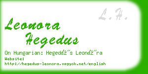 leonora hegedus business card